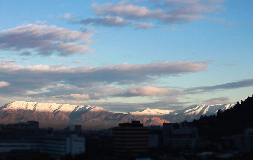 snowcapped coastal mountains